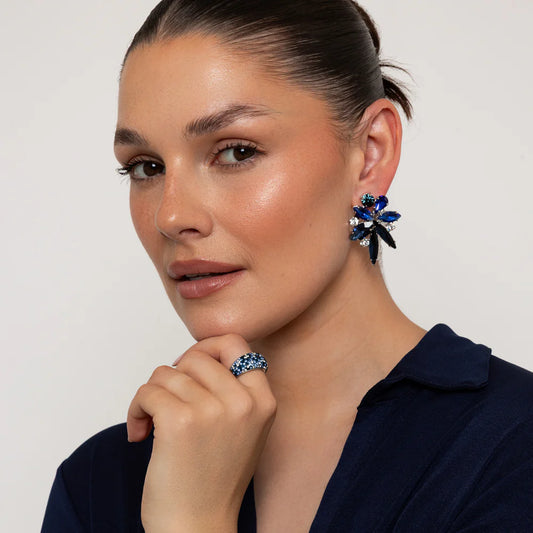 Knight & Day Amani Sapphire Crystal Earring