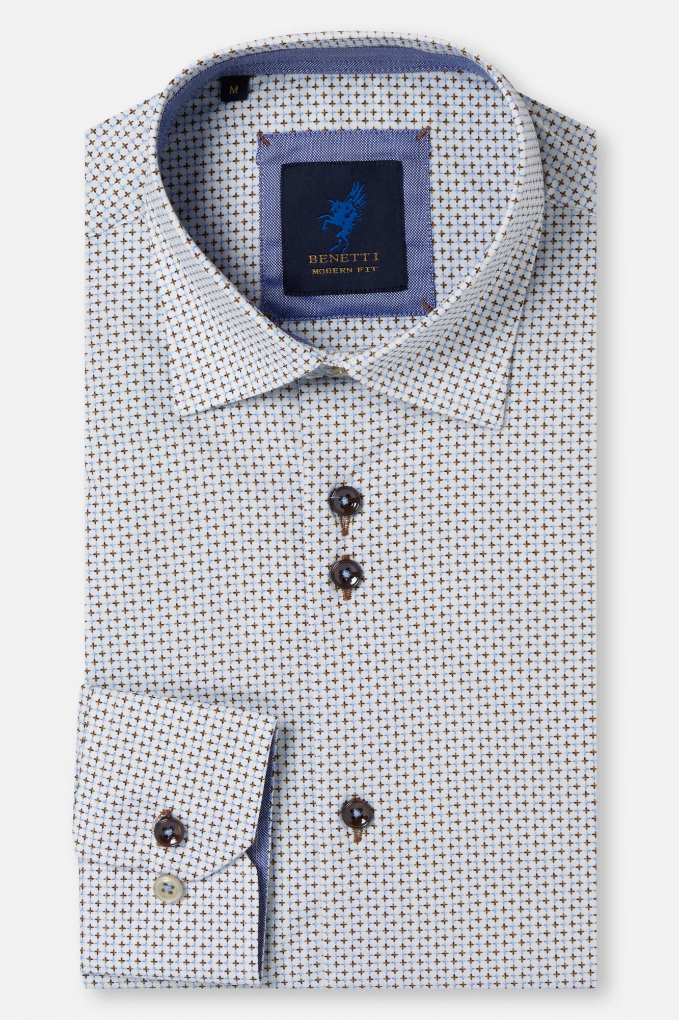 Benetti Kevin Modern Fit Shirt - Coffee