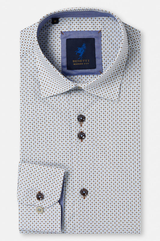 Benetti Kevin Modern Fit Shirt - Coffee