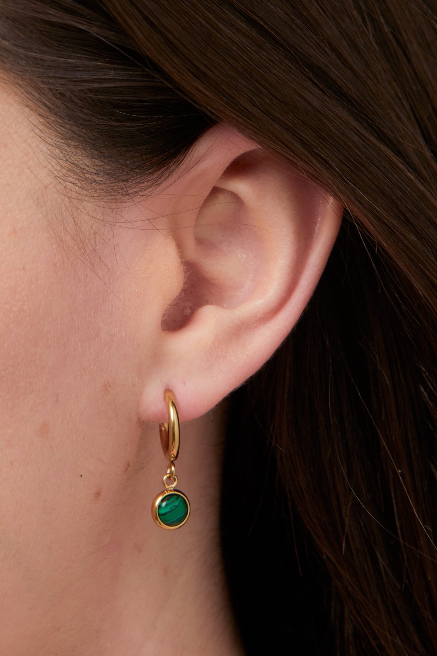 Knight & Day Malachite Hoop Earrings