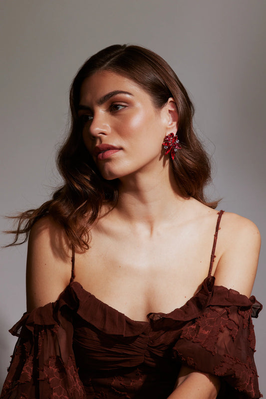 Knight & Day Amani Ruby Crystal Earrings