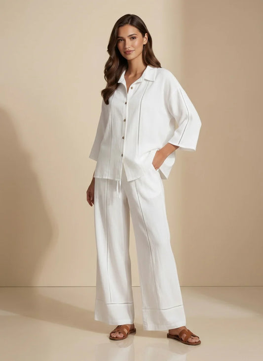 Deck Shirt & Trouser Set - White