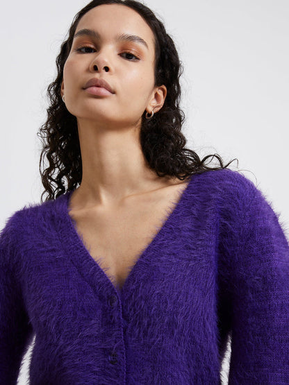 French Connection Meena Fluffy Cardigan -  Cobalt Violet