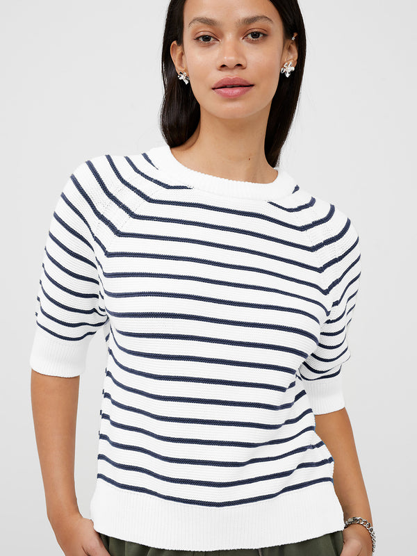 French Connection Lilly Mozart Striped Short Jumper- Utility Blue