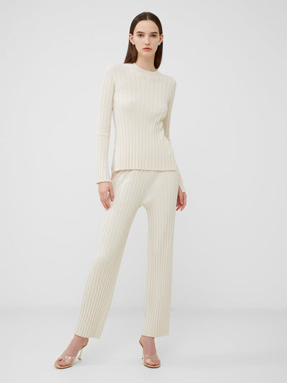 French Connection Minar Pleated Sweater - Cream