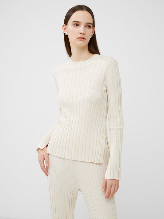 French Connection Minar Pleated Sweater - Cream