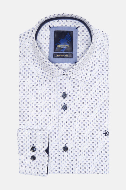 Benetti Lincoln Pattern Shirt - Navy