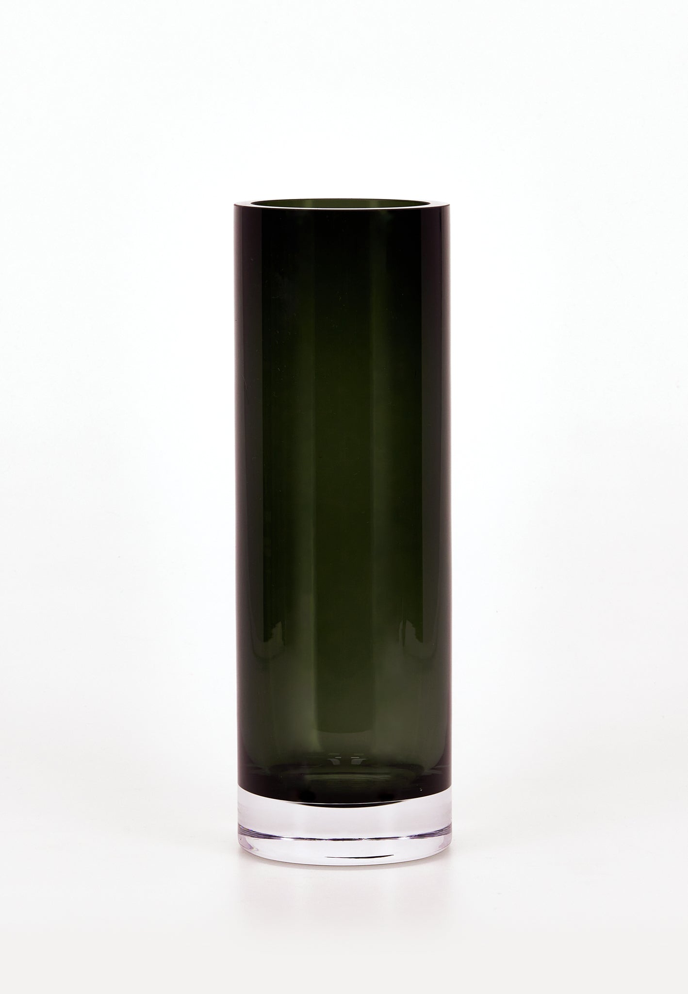 Fynch Hatton Elani Cylinder Glass Vase - Dark Grey