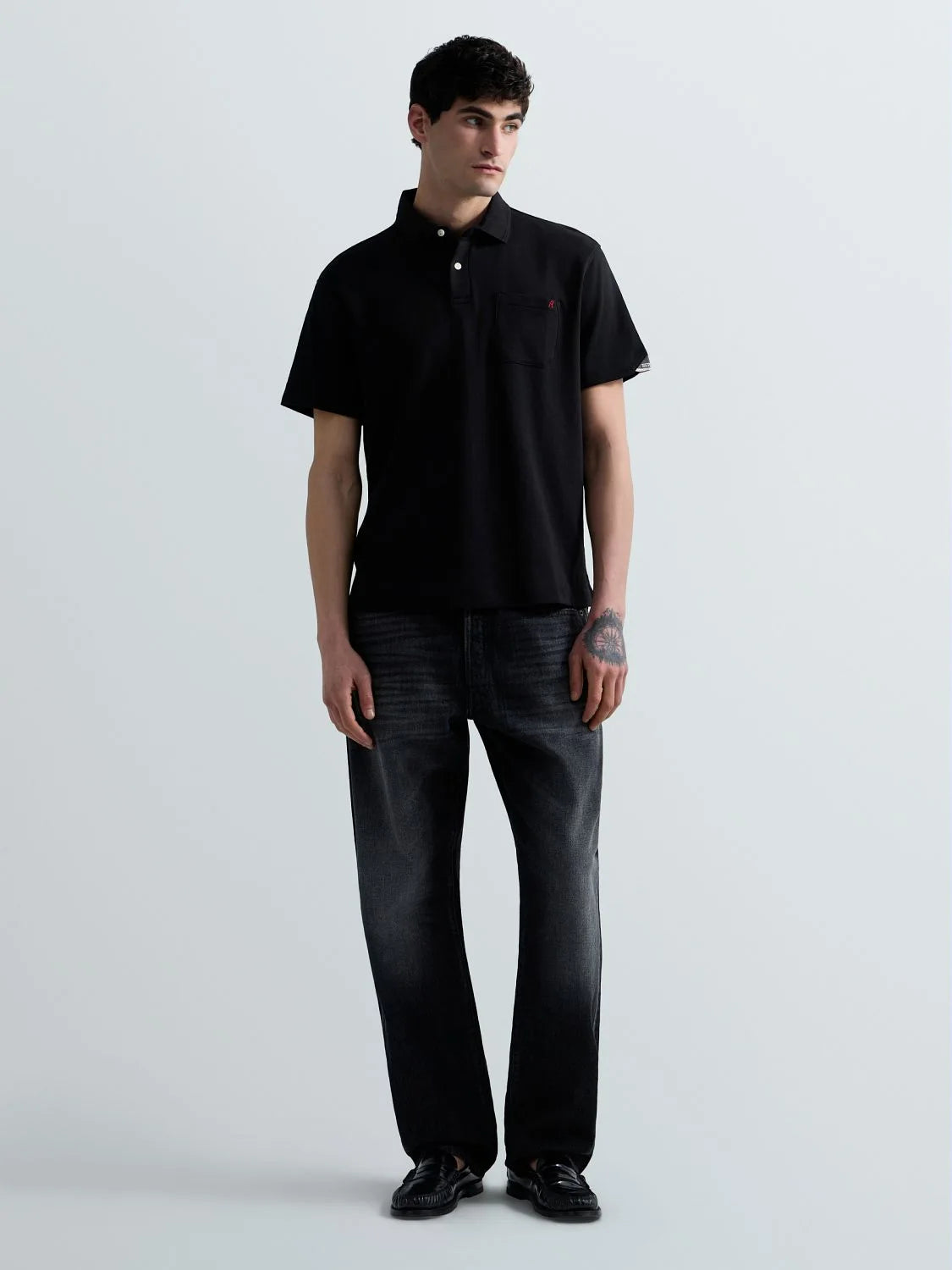 Replay Interlock Jersey Polo - Black