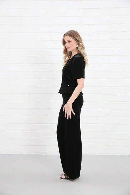Rant & Rave Matilda Velvet Top - Black