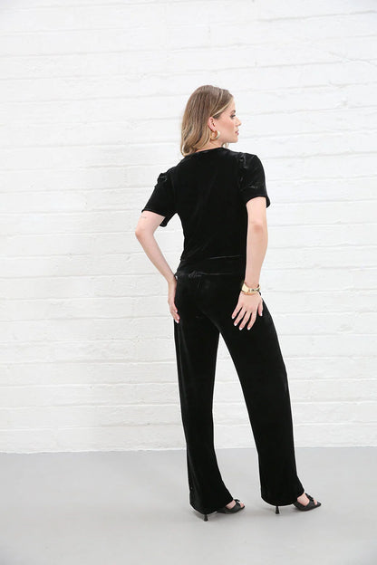 Rant & Rave Matilda Velvet Top - Black