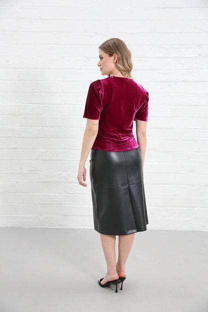 Rant & Rave Matilda Velvet Top - Pink