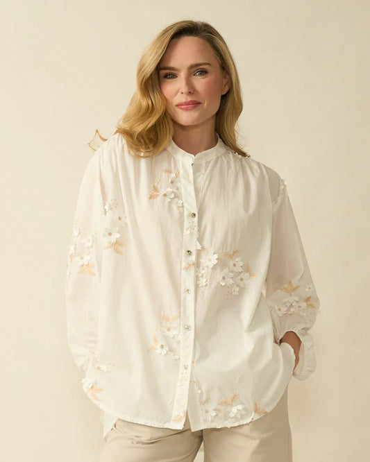 Deck Flower Blouse - White