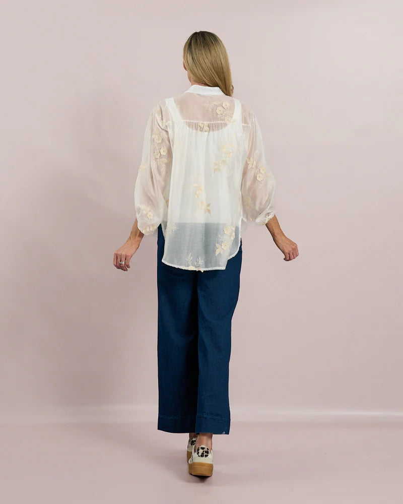 Deck Flower Blouse - White
