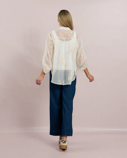 Deck Flower Blouse - White