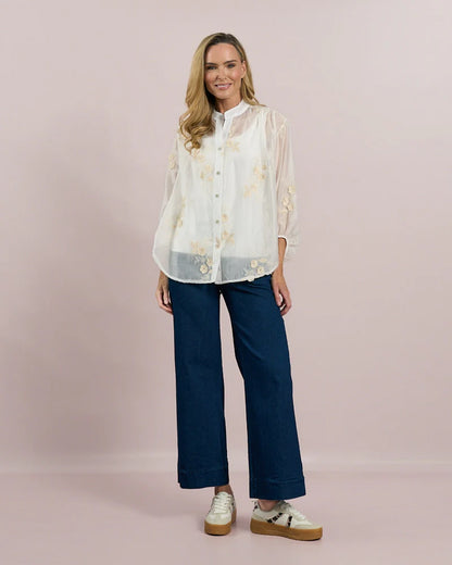 Deck Flower Blouse - White