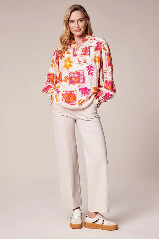 Deck Printed Blouse - Fuchsia Swirl