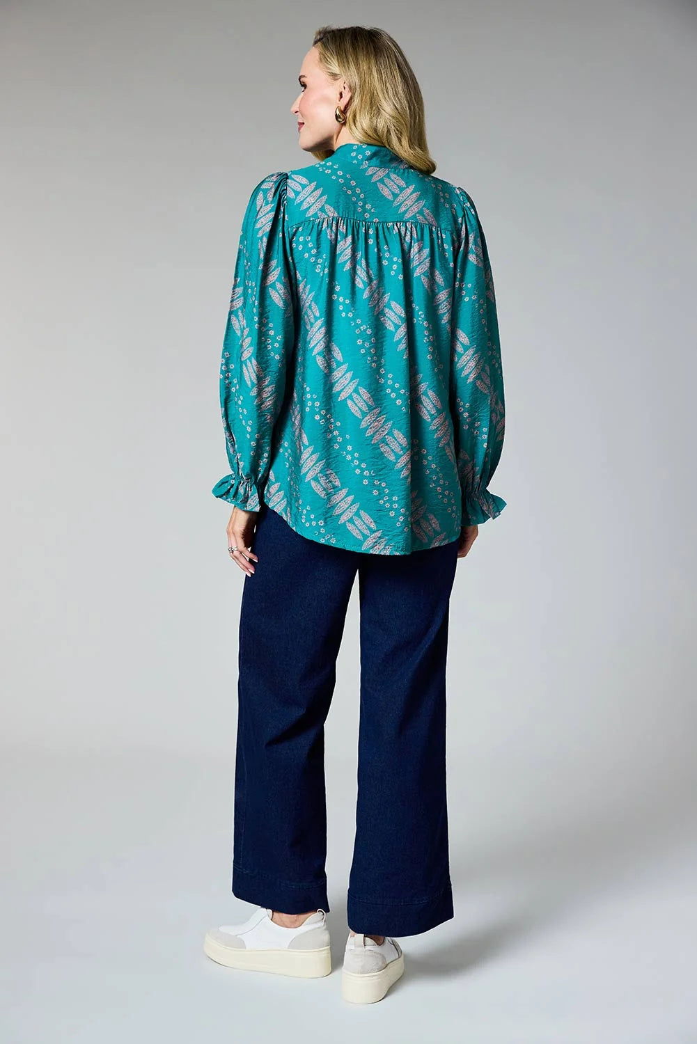 Deck Printed Blouse - Teal