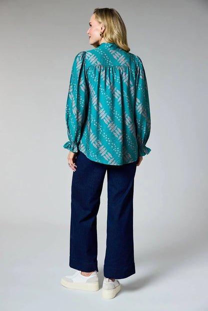 Deck Printed Blouse - Teal