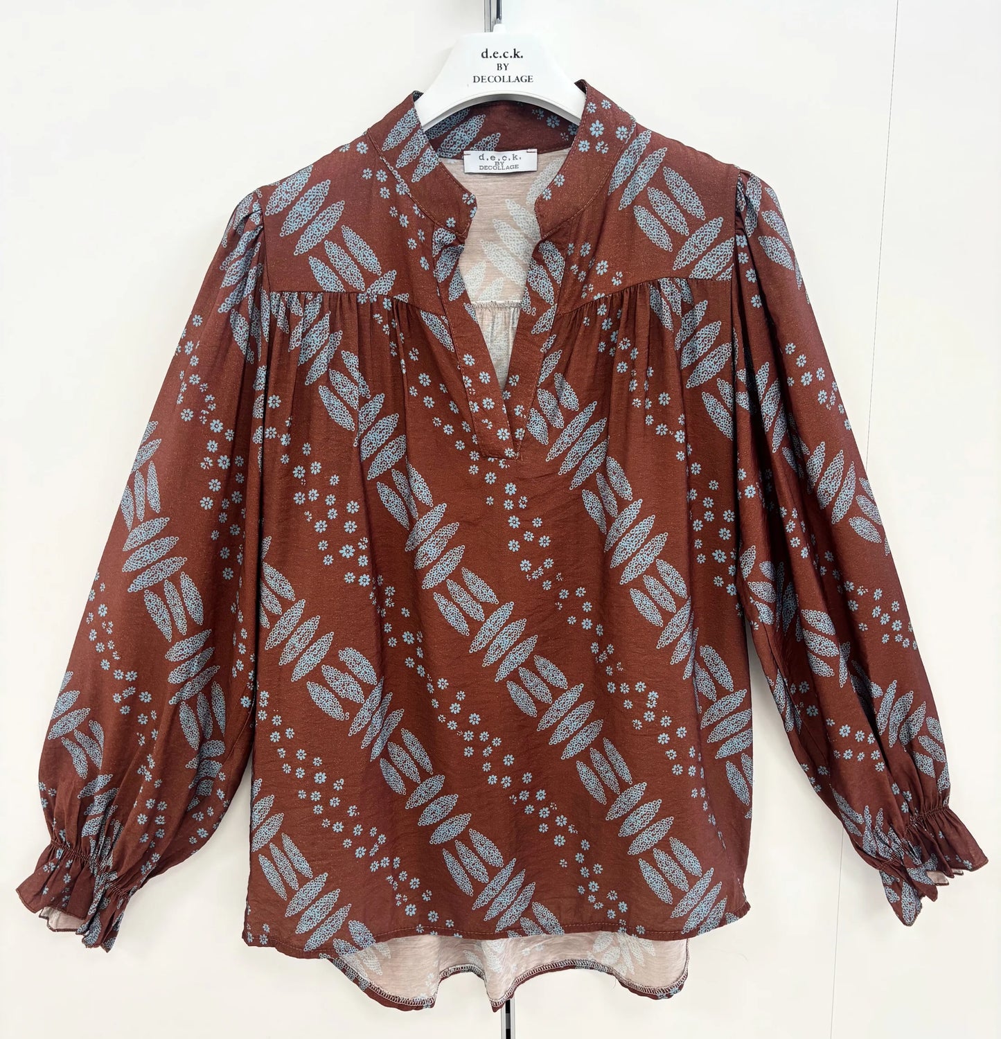 Deck Printed Blouse - Chocolate