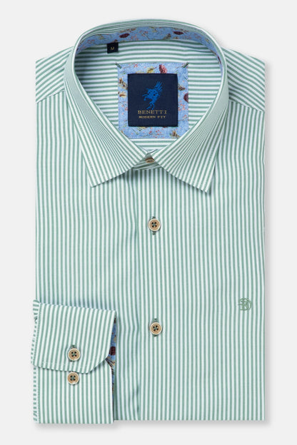 Benetti Alexander Long Sleeve Modern Fit Shirt - Sage