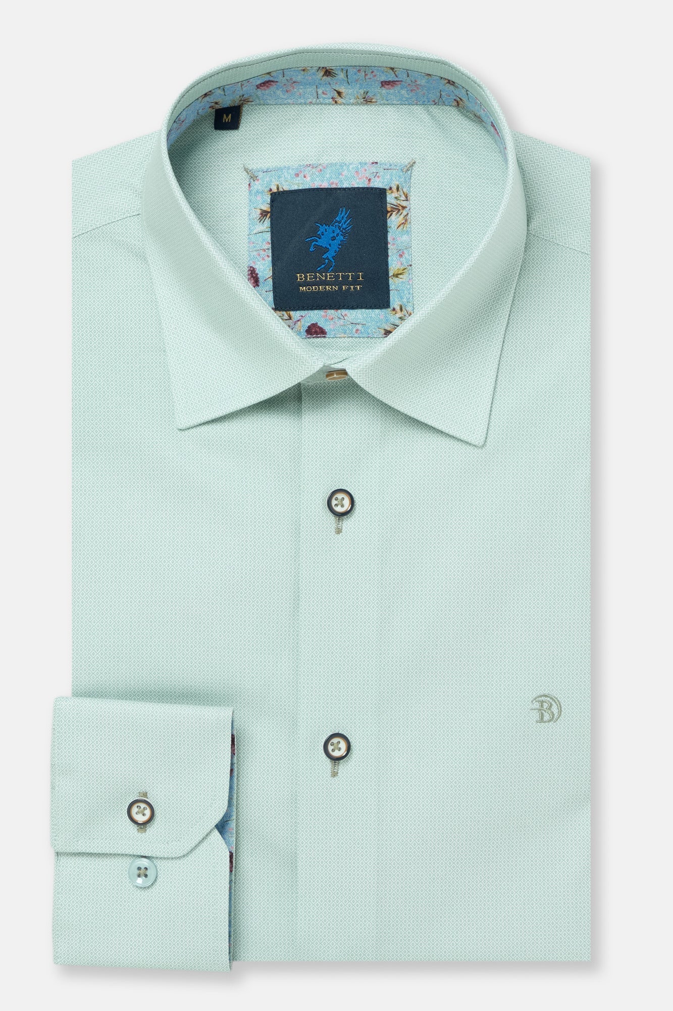 Benetti Arlo Long Sleeve Modern Fit Shirt - Sage