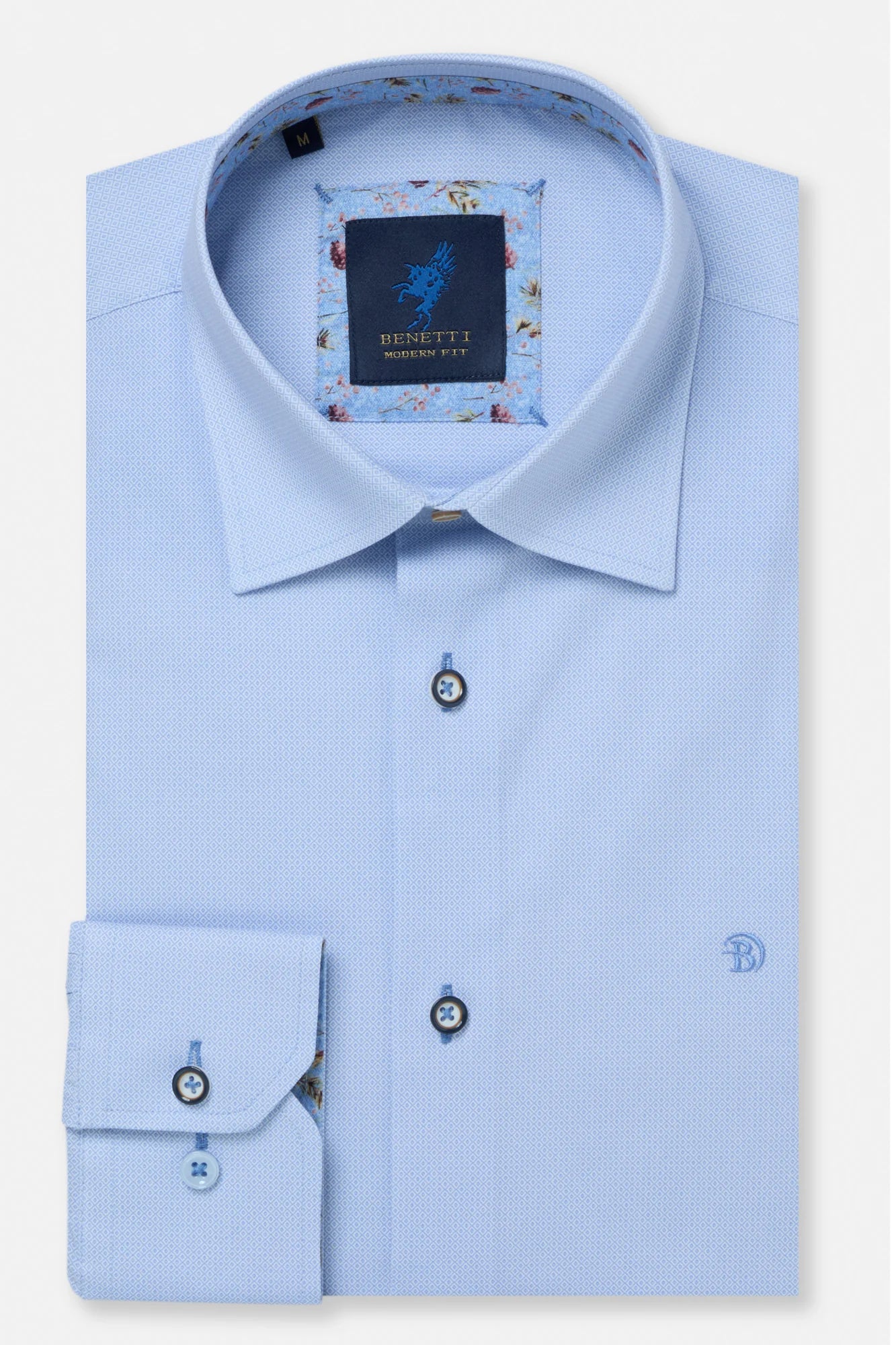 Benetti Arlo Long Sleeve Modern Fit Shirt -Sky