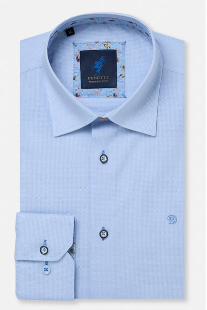 Benetti Arlo Long Sleeve Modern Fit Shirt -Sky