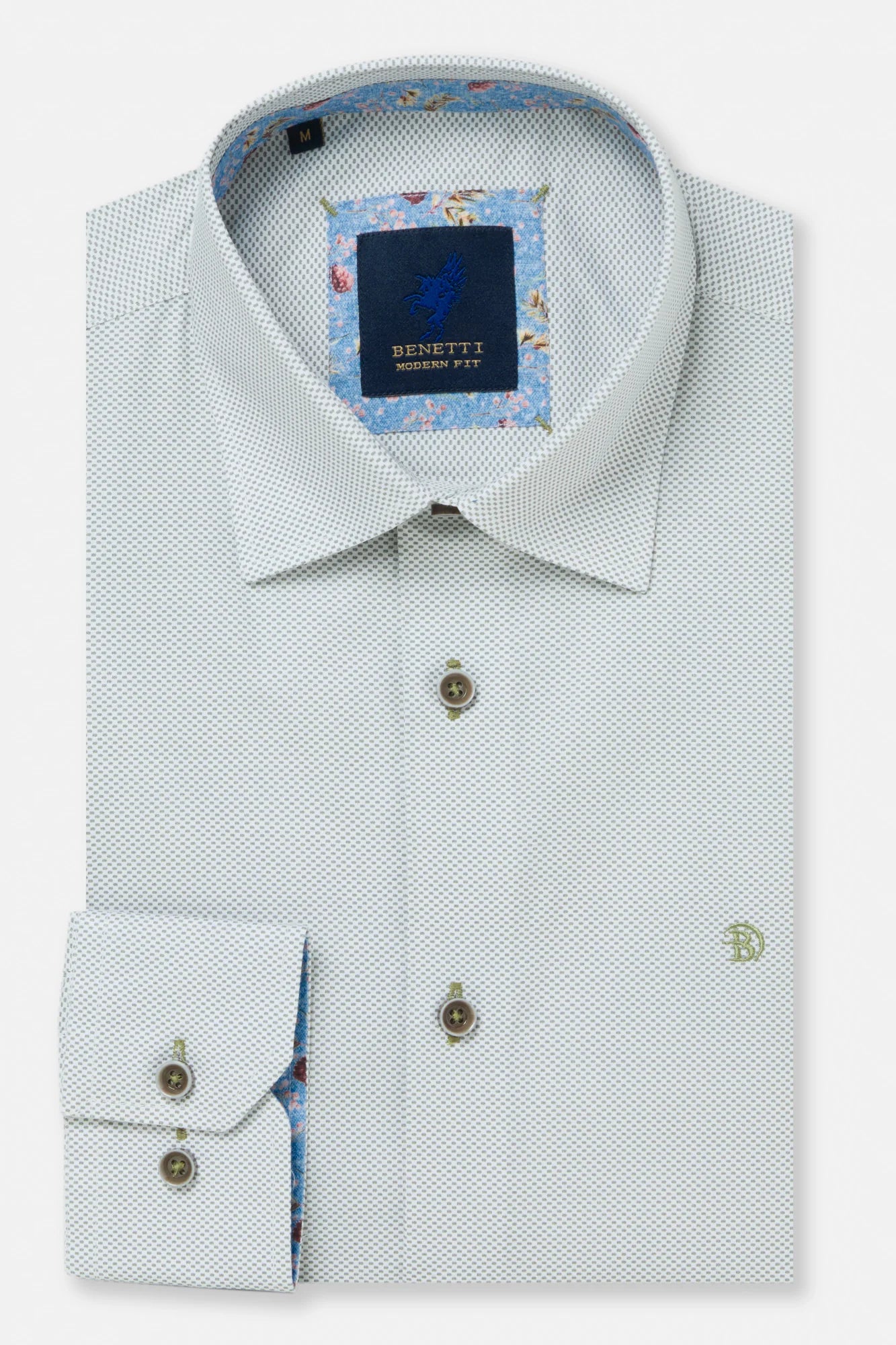 Benetti Beckham Long Sleeve Modern Fit Shirt - Sage