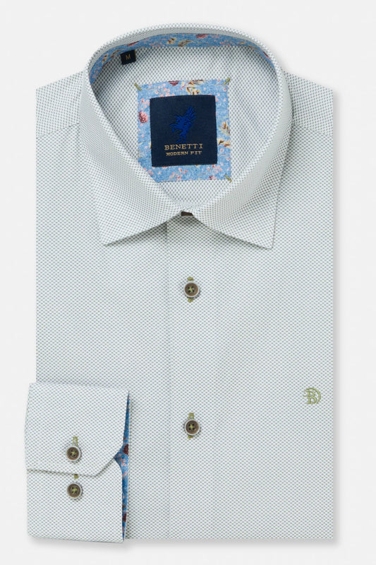Benetti Beckham Long Sleeve Modern Fit Shirt - Sage