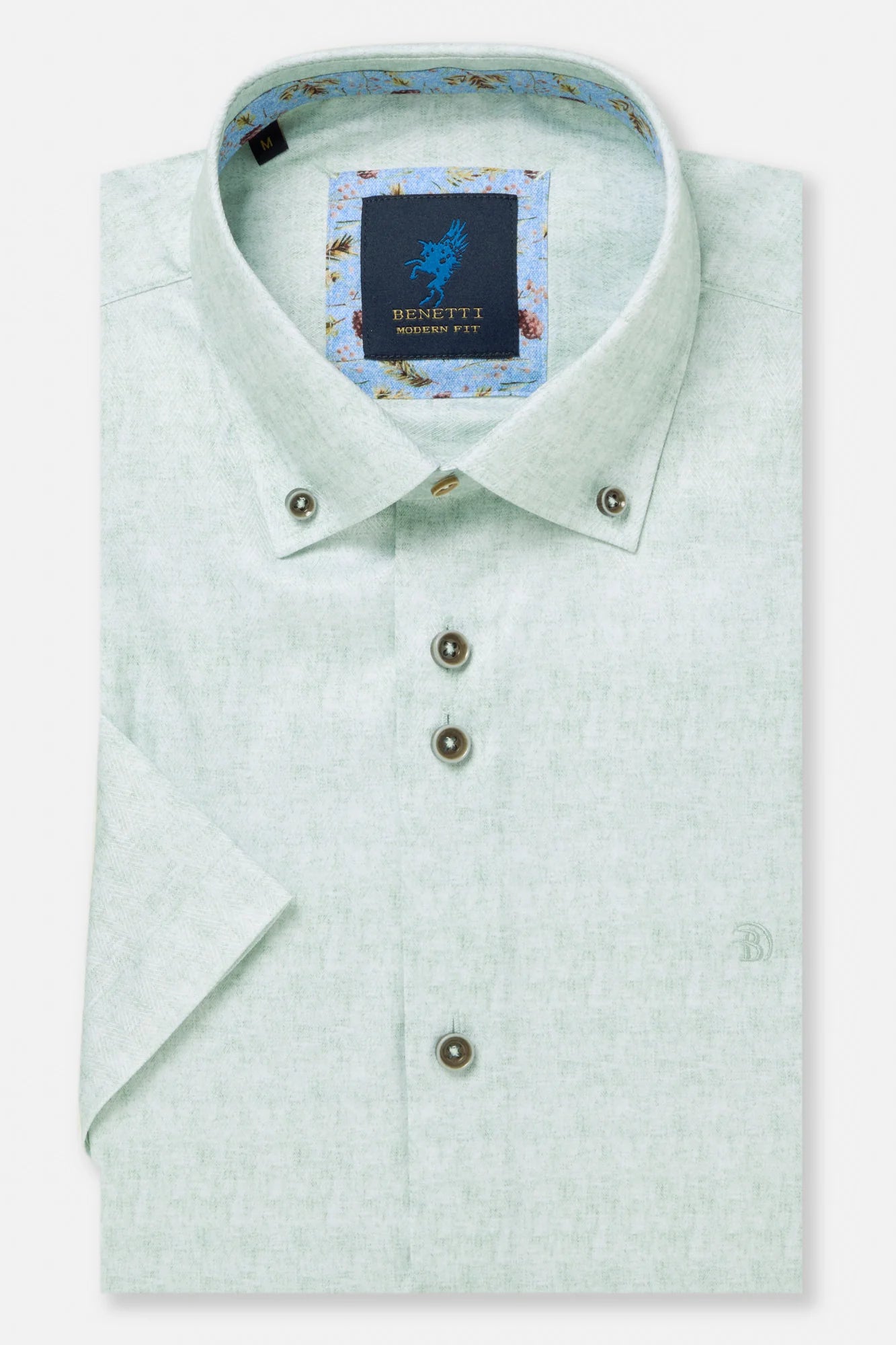Benetti Brax Short Sleeve Modern Fit Shirt - Mint