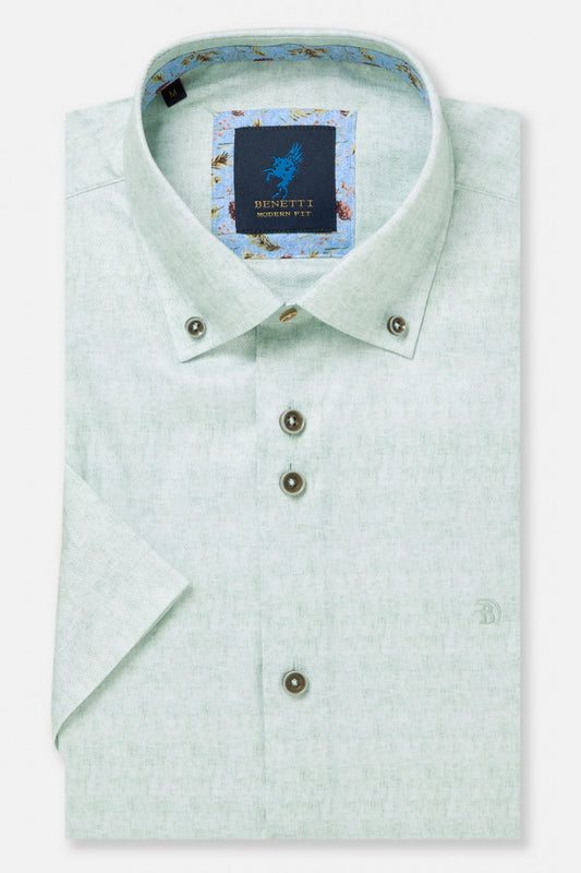 Benetti Brax Short Sleeve Modern Fit Shirt - Mint