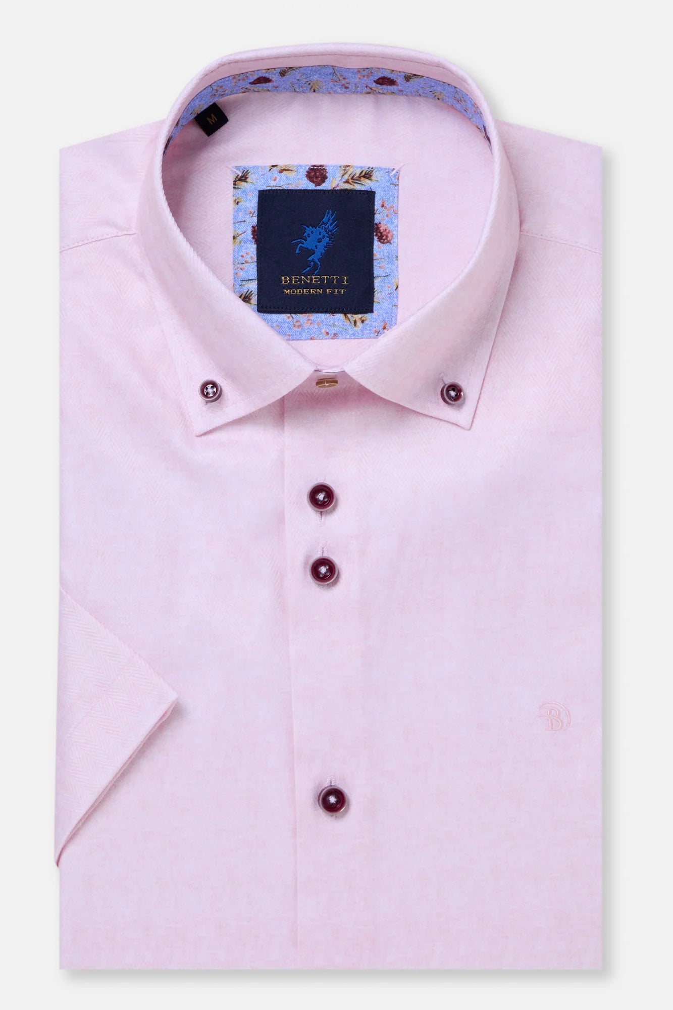 Benetti Brax Short Sleeve Modern Fit Shirt - Pink