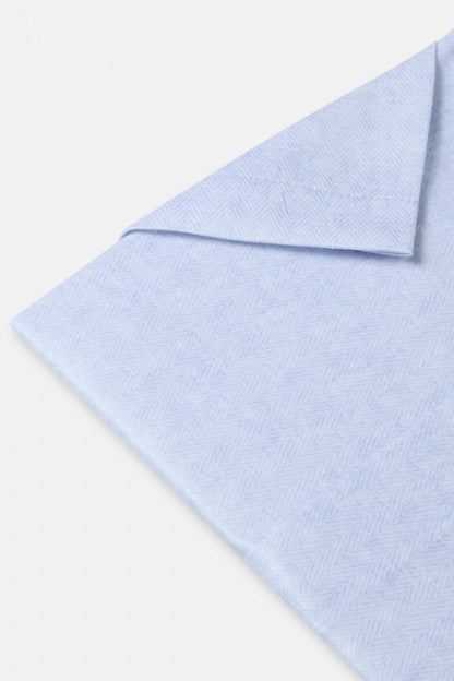 Light blue fabric on a white background