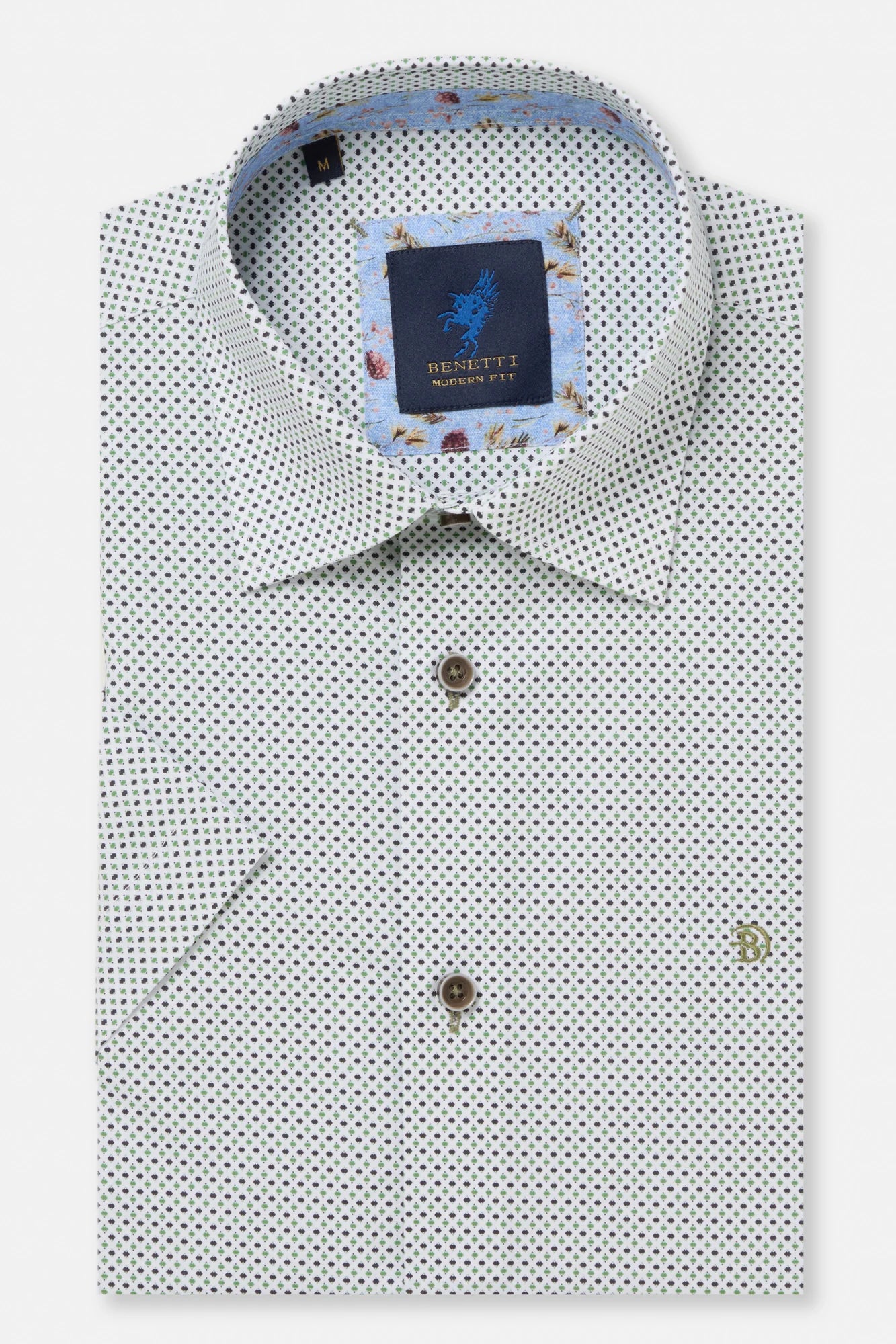 Benetti Finn Short Sleeve Modern Fit Shirt - Mint