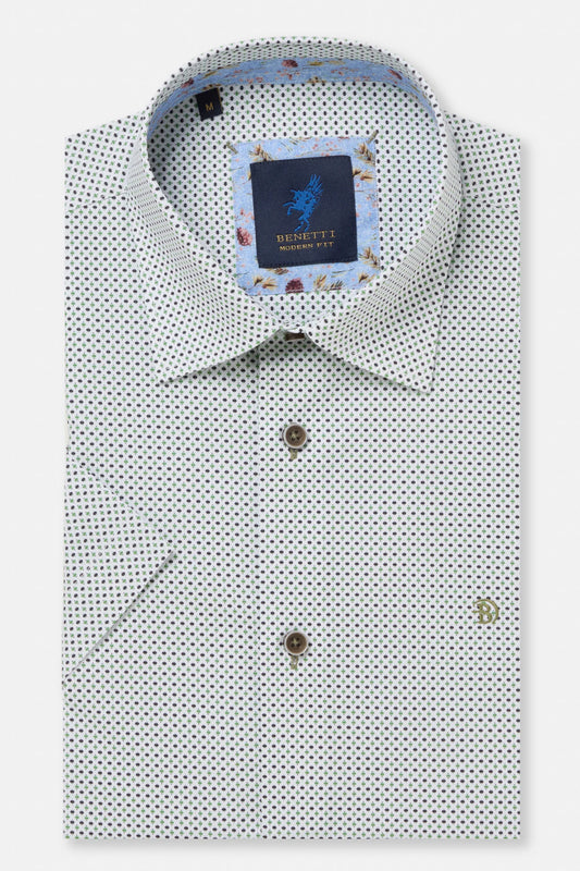 Benetti Finn Short Sleeve Modern Fit Shirt - Mint