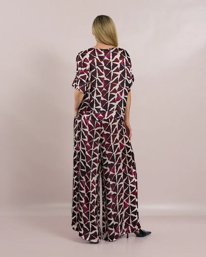 Deck Printed Trousers - Mulberry