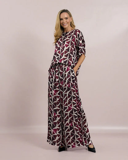 Deck Printed Trousers - Mulberry