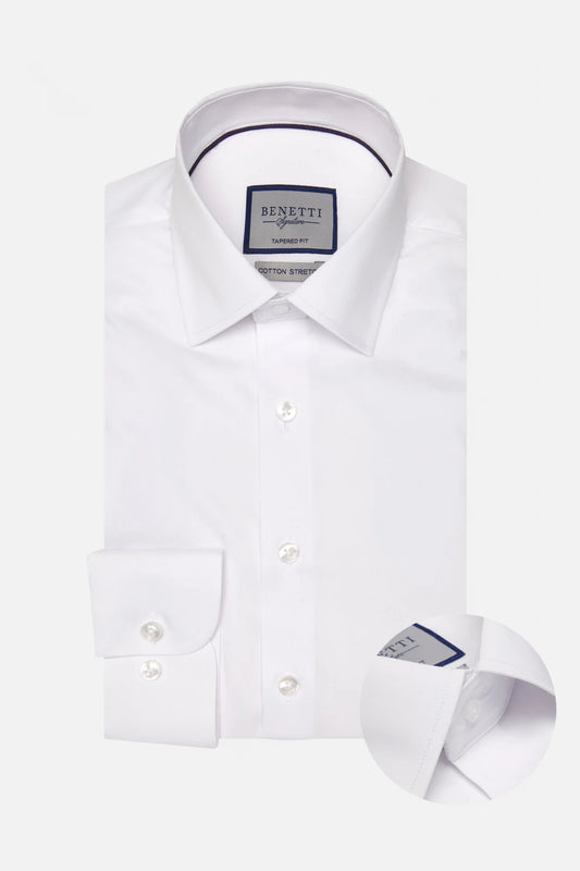 White dress shirt with collar and cuff on a white background