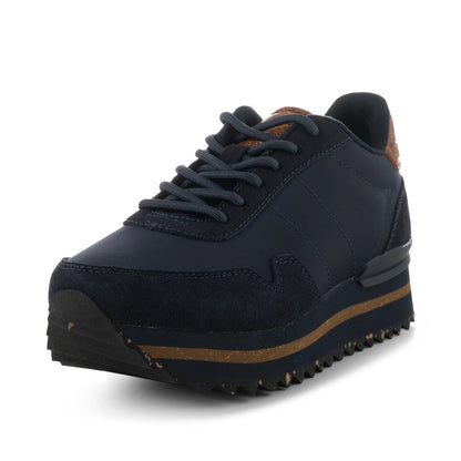 Woden Nora Leather Runner - Dark Navy