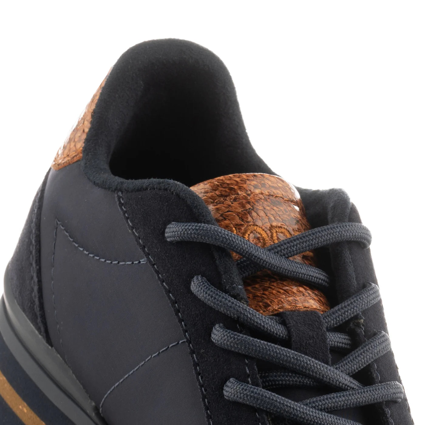 Woden Nora Leather Runner - Dark Navy