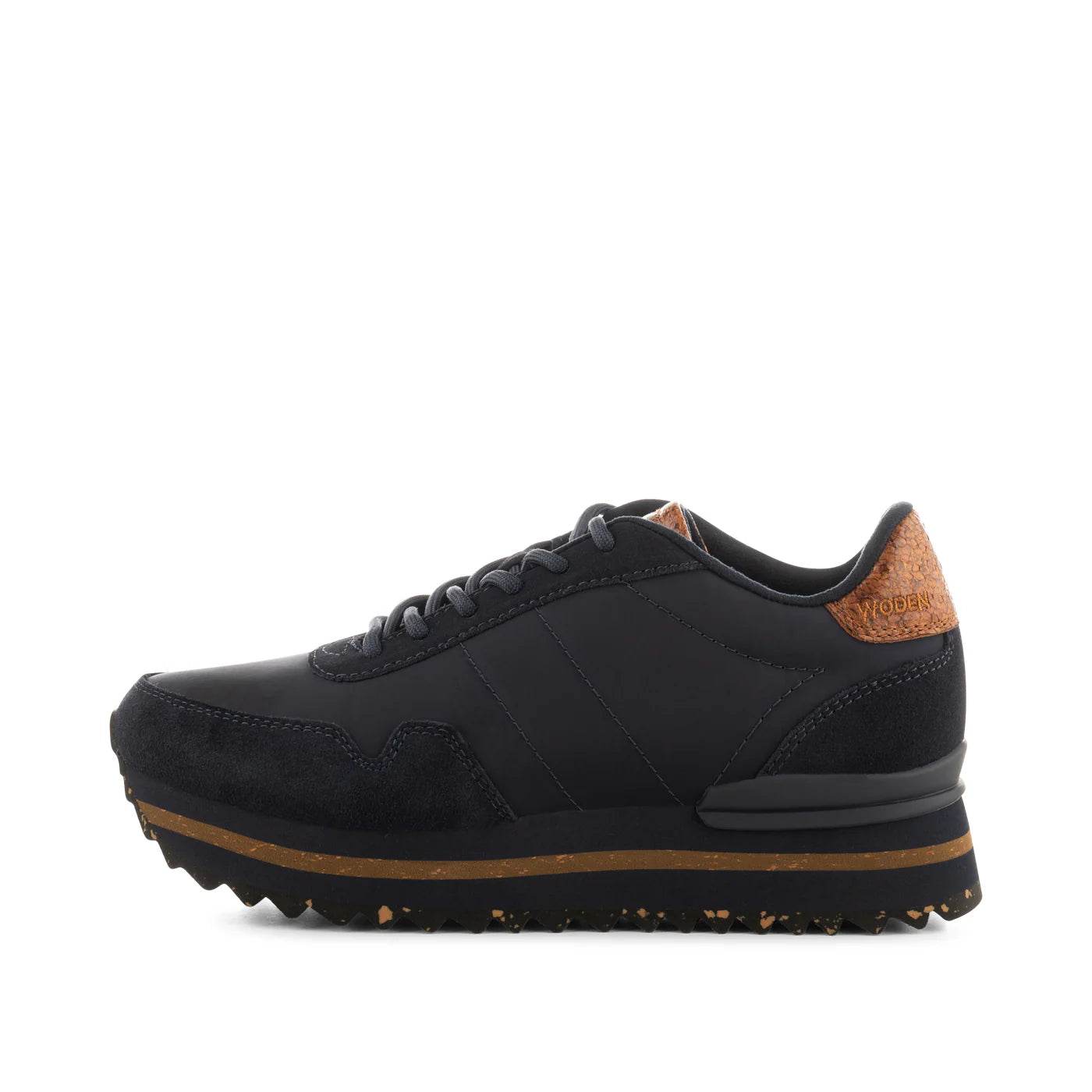 Woden Nora Leather Runner - Dark Navy