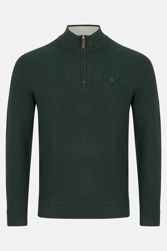 Benetti Oliver 1/4 Zip Knit Jumper - Forest