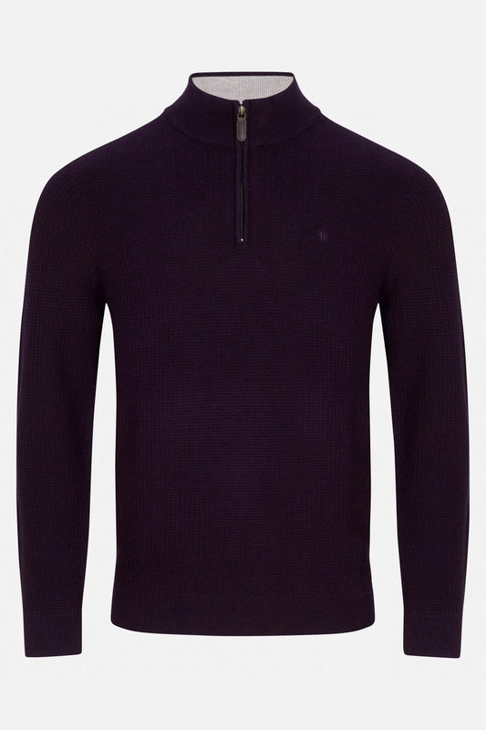 Benetti Oliver 1/4 Zip Knit - Plum