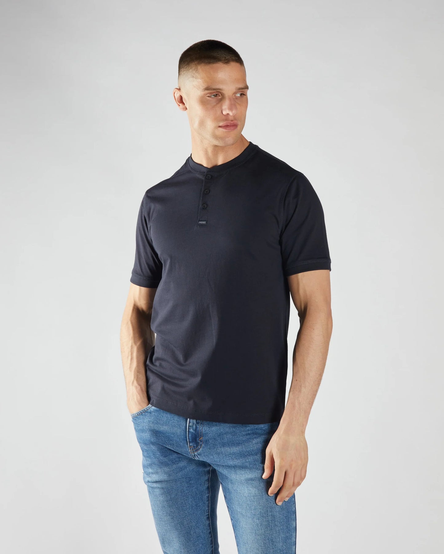 Diesel Pacey Henley Tee - Midnight Blue