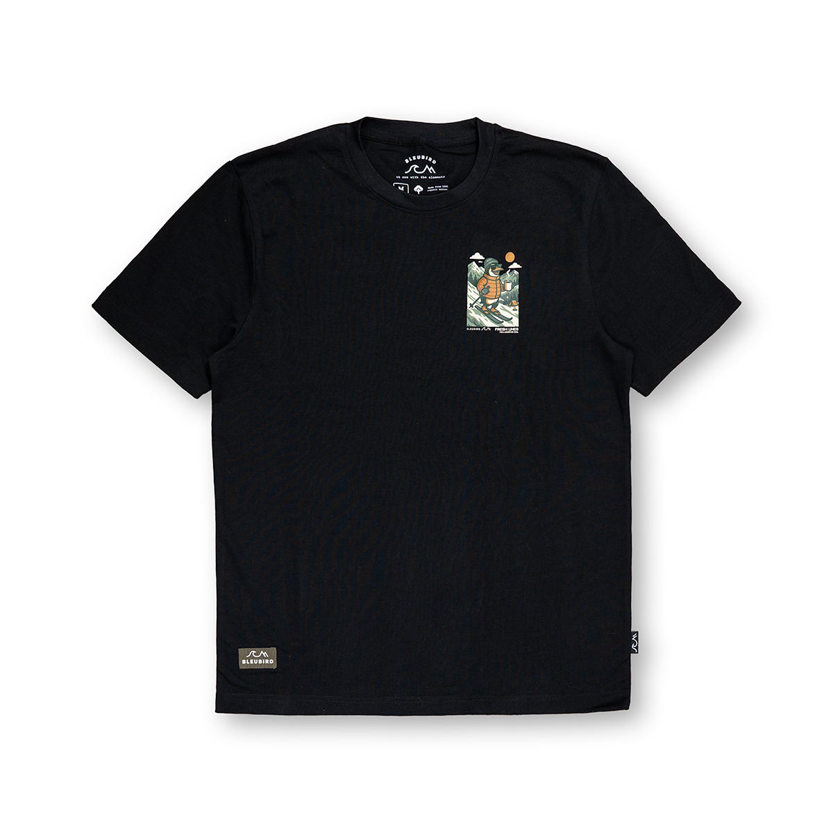 Dark gray polo shirt with green accents on a white background