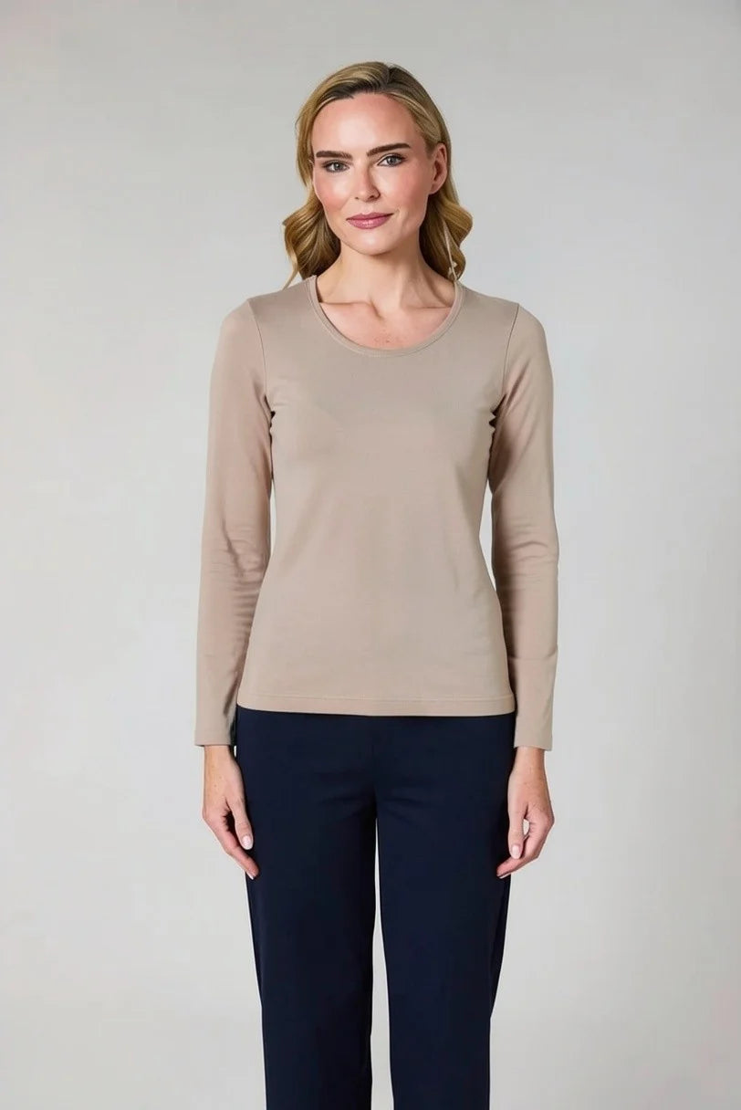 Deck Paula Long-Sleeve Top - Taupe