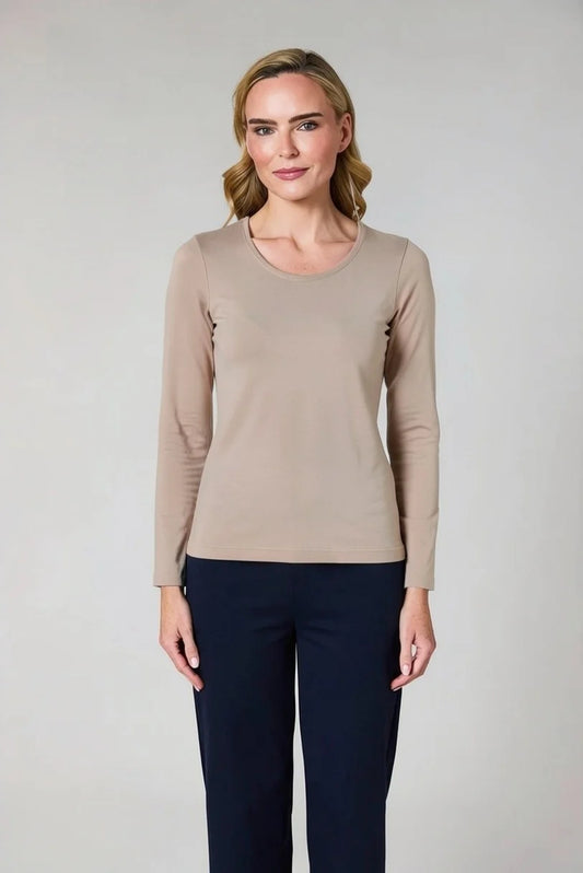 Deck Paula Long-Sleeve Top - Taupe