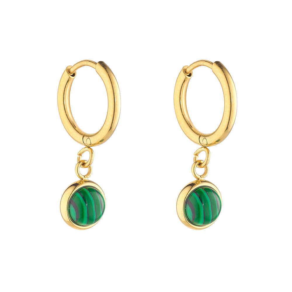 Knight & Day Malachite Hoop Earrings