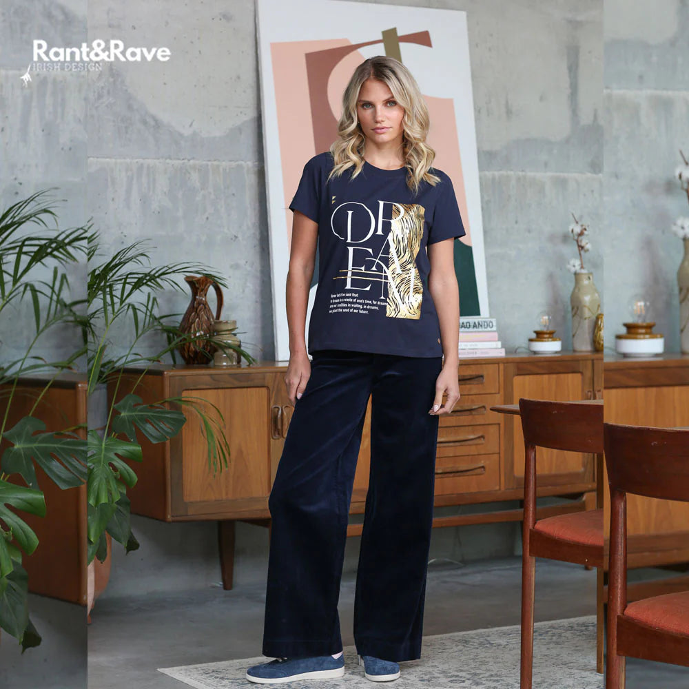 Rant & Rave Rochelle Wide Leg Cord - Navy